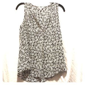 Candies tank - S - black and white floral